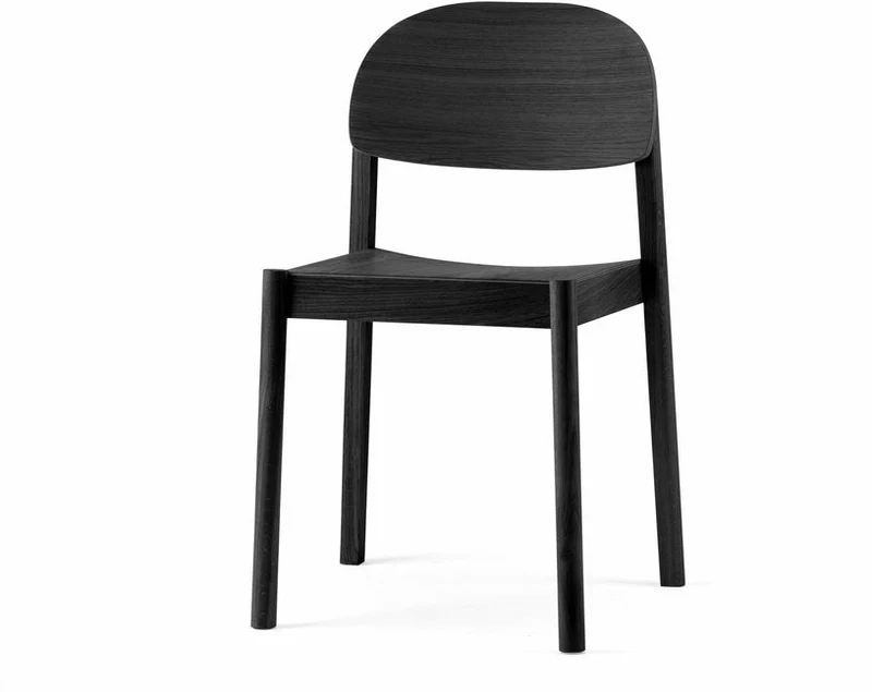 Chaise en chêne teinté noir et dossier oval Citizen - Emko