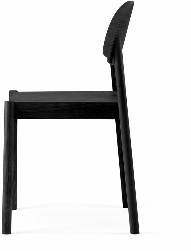 Chaise en chêne teinté noir et dossier oval Citizen - Emko
