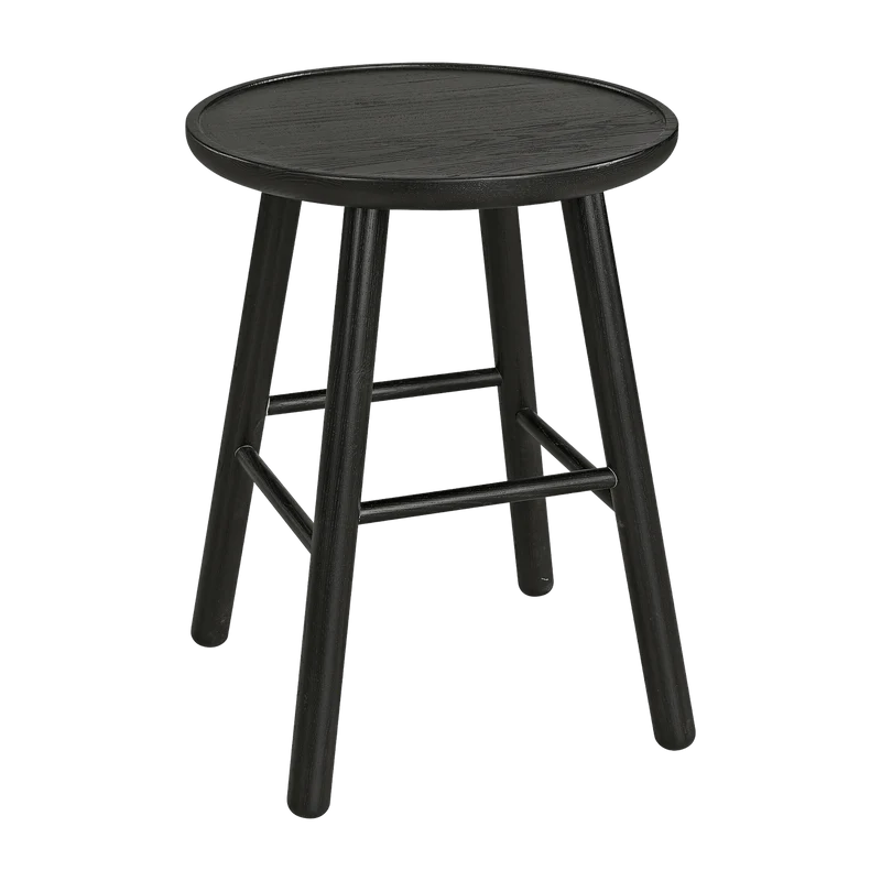 Tabouret en frêne noir 47 cm ZigZag - Hans K