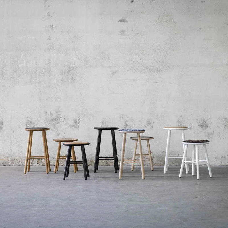 Tabouret en bouleau blanc 47 cm ZigZag - Hans K