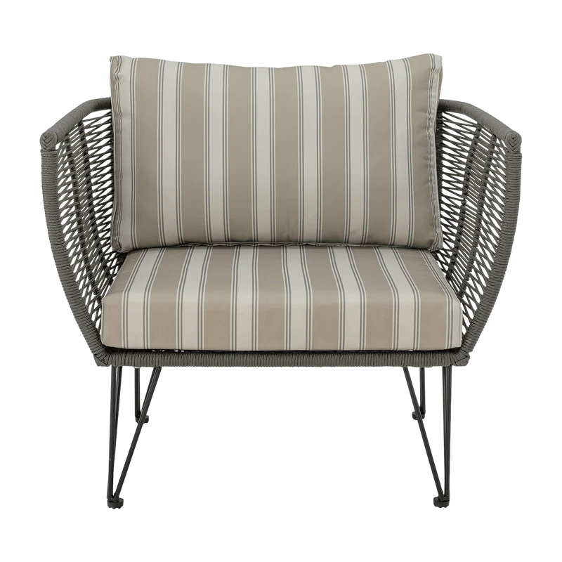Fauteuil lounge en corde et métal vert Mundo - Bloomingville