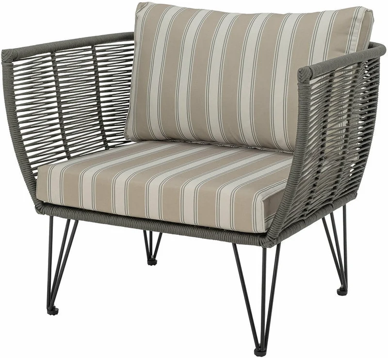 Fauteuil lounge en corde et métal vert Mundo - Bloomingville