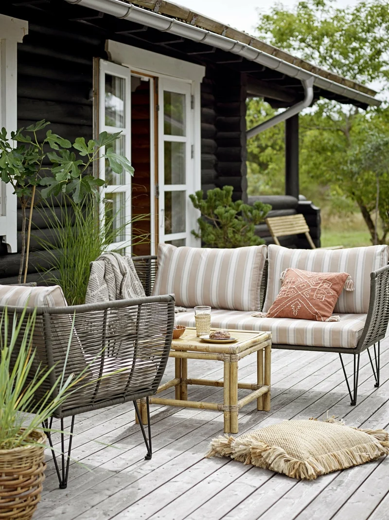 Fauteuil lounge en corde et métal vert Mundo - Bloomingville