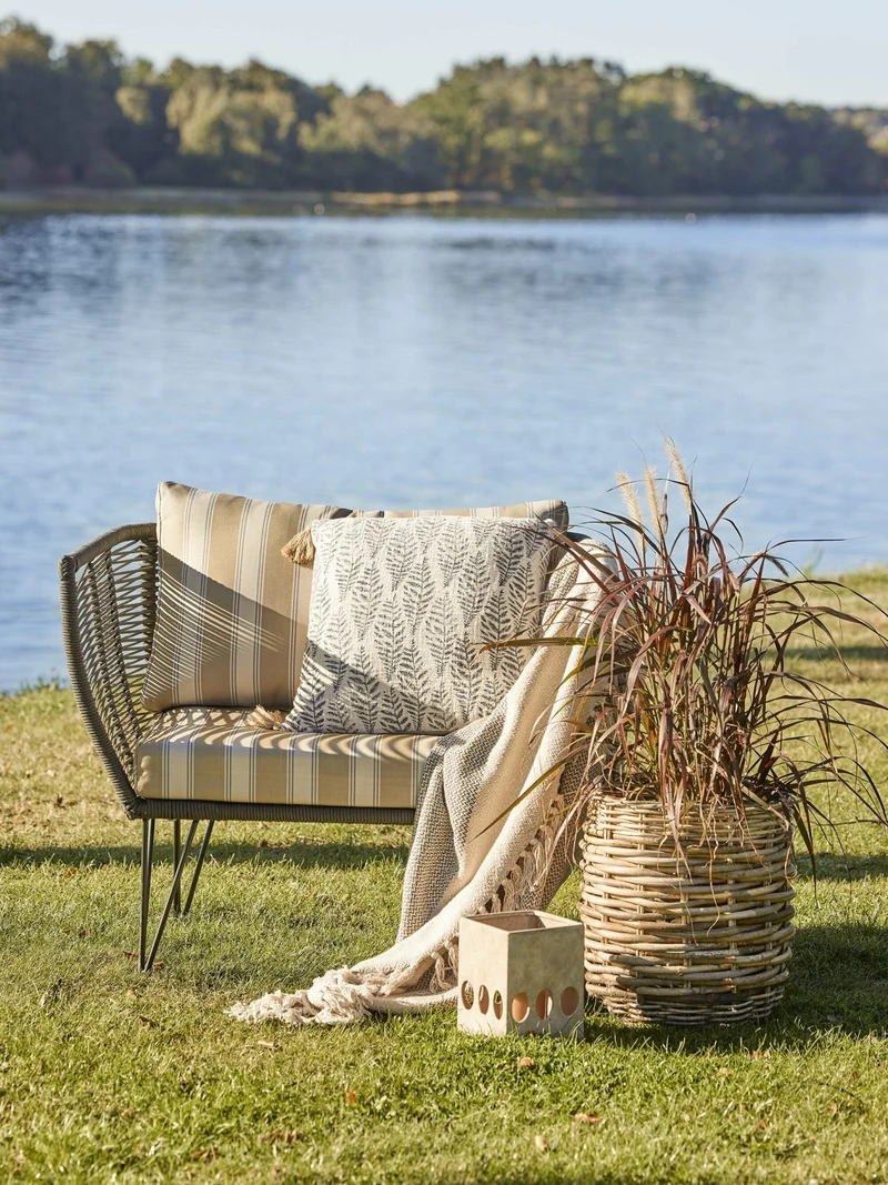 Fauteuil lounge en corde et métal vert Mundo - Bloomingville