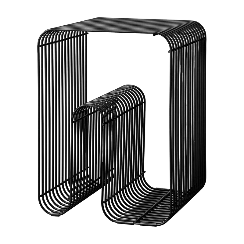 Tabouret et rangement magazine noir 32,4x43cm Curva - AYTM