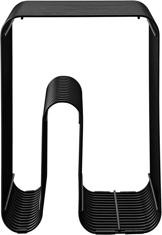 Tabouret et rangement magazine noir 32,4x43cm Curva - AYTM