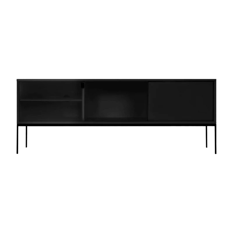 Buffet en mdf et acier noir volcanique Met Media - noo.ma