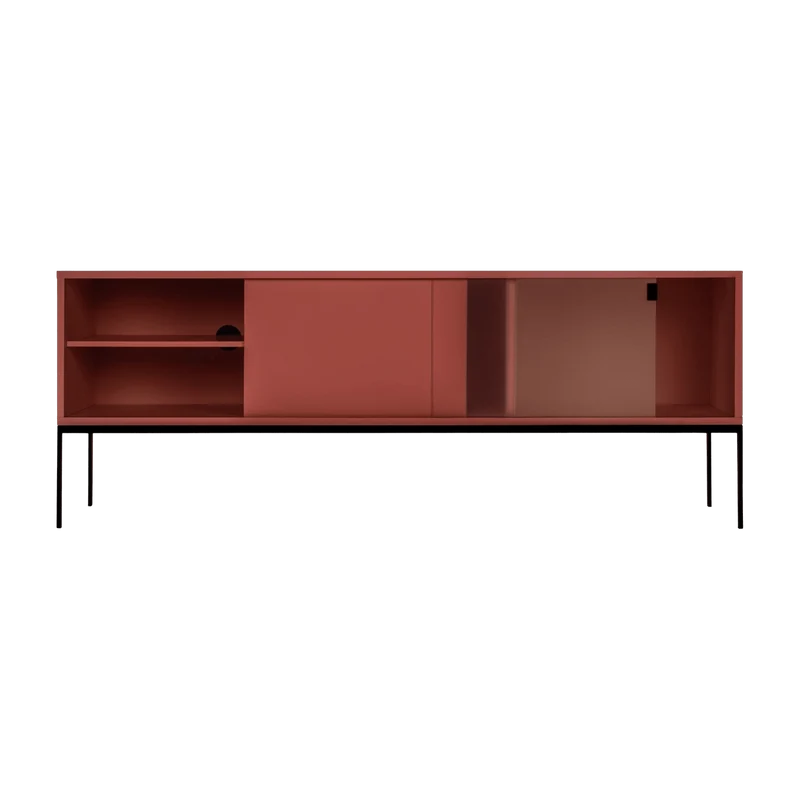 Buffet en mdf et acier terracotta Met Media - noo.ma