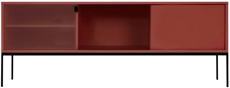 Buffet en mdf et acier terracotta Met Media - noo.ma