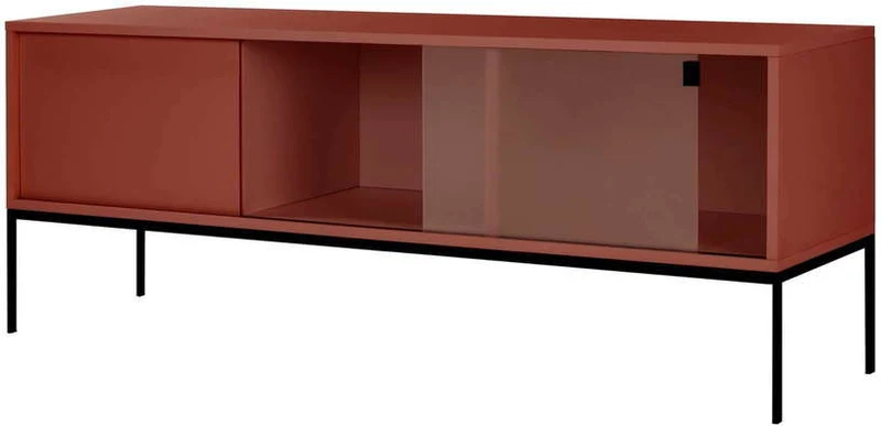 Buffet en mdf et acier terracotta Met Media - noo.ma