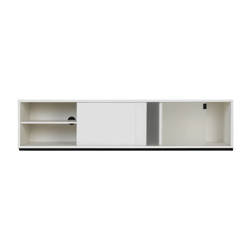 Buffet en mdf et acier gris Met Media - noo.ma