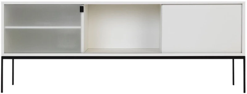 Buffet en mdf et acier gris Met Media - noo.ma