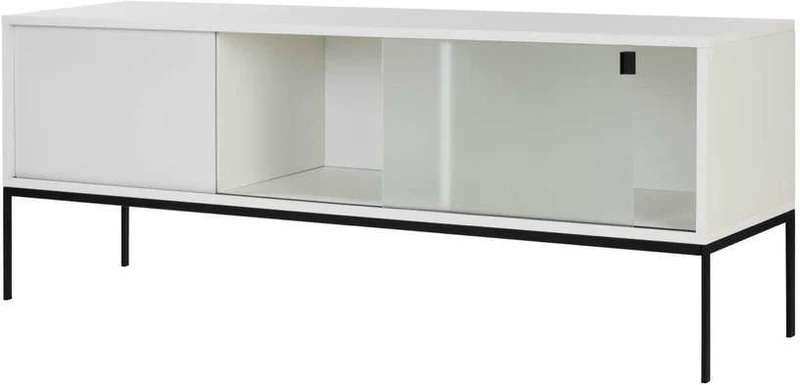 Buffet en mdf et acier gris Met Media - noo.ma