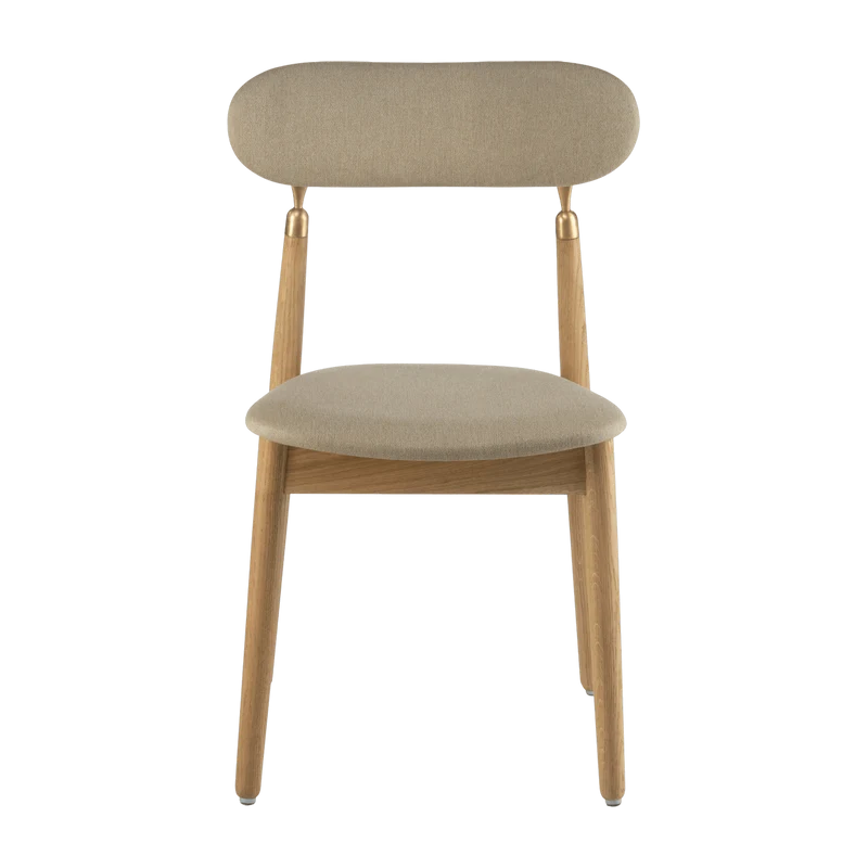 Chaise en chêne huilé avec tissu tissé beige 7.1 - Emko