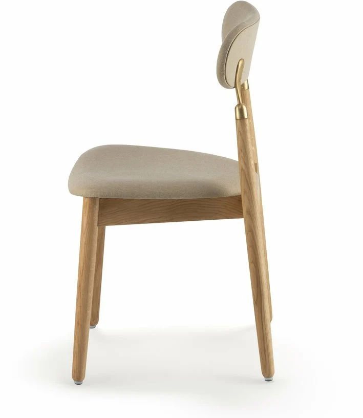 Chaise en chêne huilé avec tissu tissé beige 7.1 - Emko