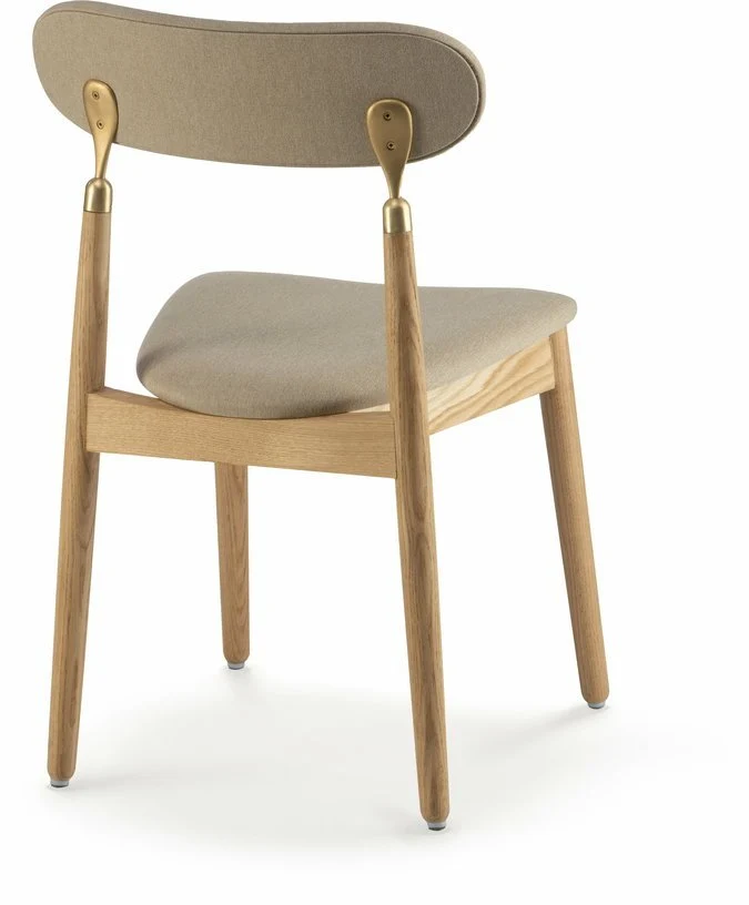 Chaise en chêne huilé avec tissu tissé beige 7.1 - Emko