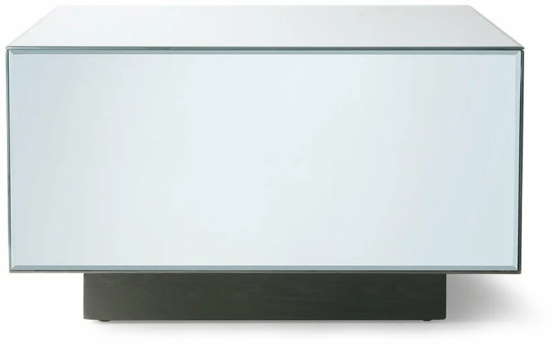 Table basse carrée en verre effet miroir gris 60x60x35cm Block - HKliving