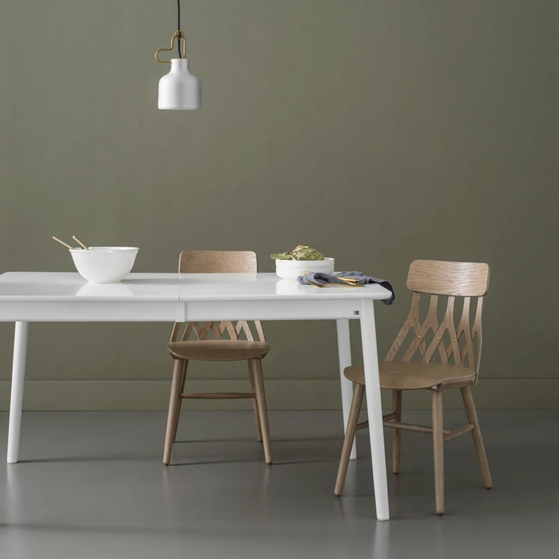 Table rectangulaire en bouleau blanc 140 x 90 cm ZigZag - Hans K