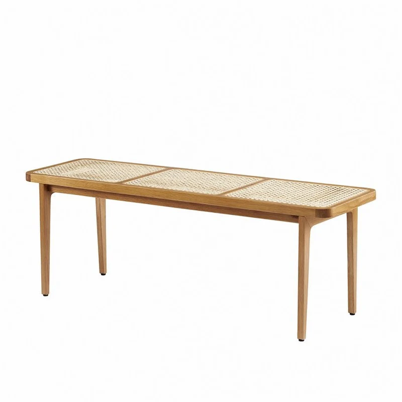 Banc en chêne naturel et cannage Le Roi - Norr11
