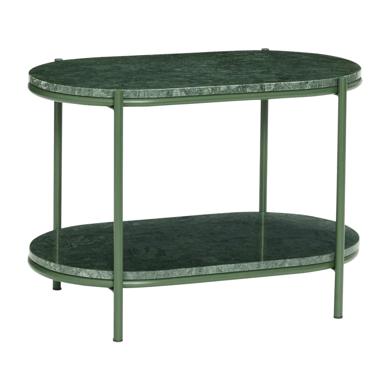 Table en métal et marbre vert - Hübsch