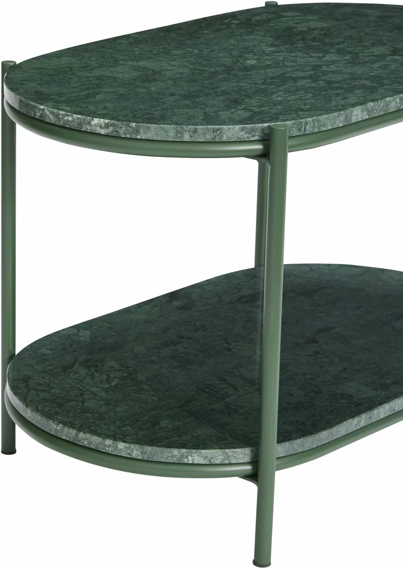 Table en métal et marbre vert - Hübsch