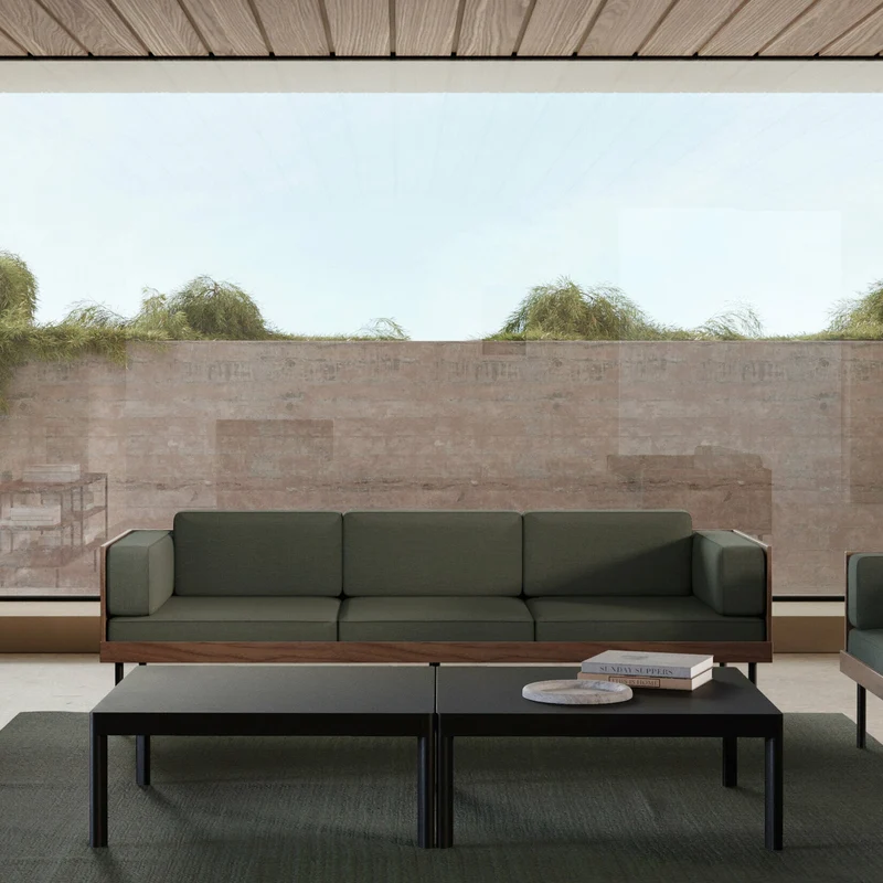 Canapé vert sablé en bois Cut - Kann Design