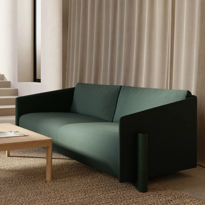 Canapé 3 places en tissu vert Timber - Kann Design