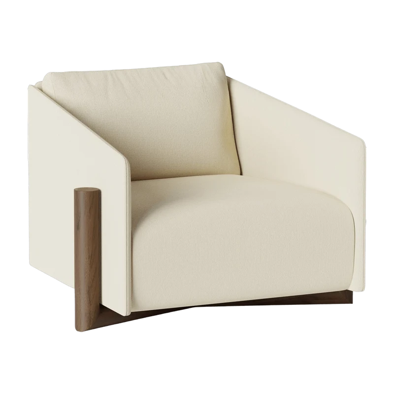 Fauteuil en tissu crème Timber - Kann Design