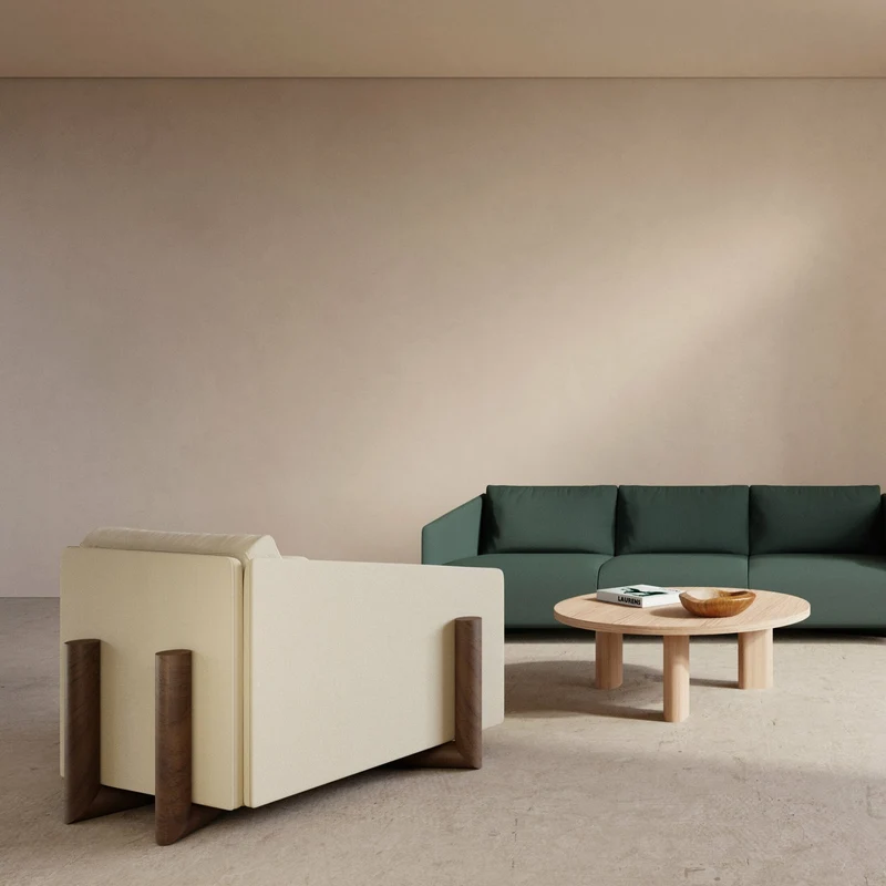 Fauteuil en tissu crème Timber - Kann Design