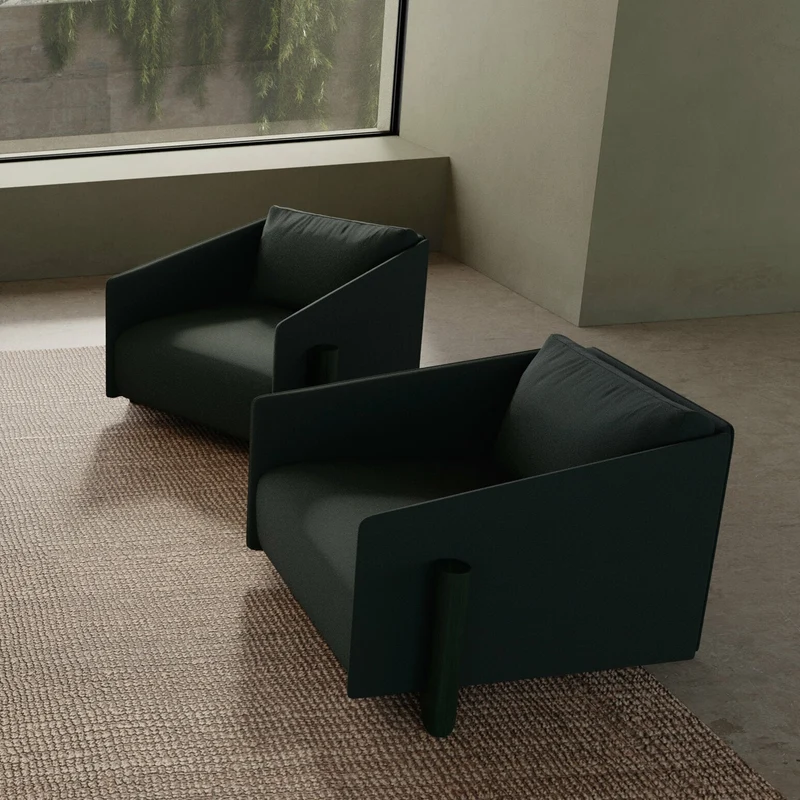 Fauteuil en tissu vert Timber - Kann Design