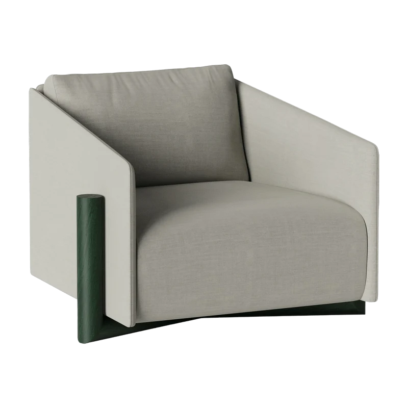 Fauteuil en tissu gris Timber - Kann Design