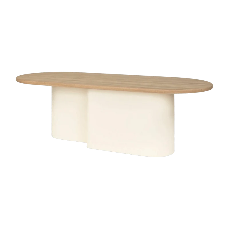 Table basse en placage de chêne beige Looi Piazza - noo.ma