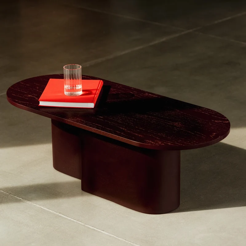 Table basse en placage de chêne myrtille Looi Vulcano - noo.ma