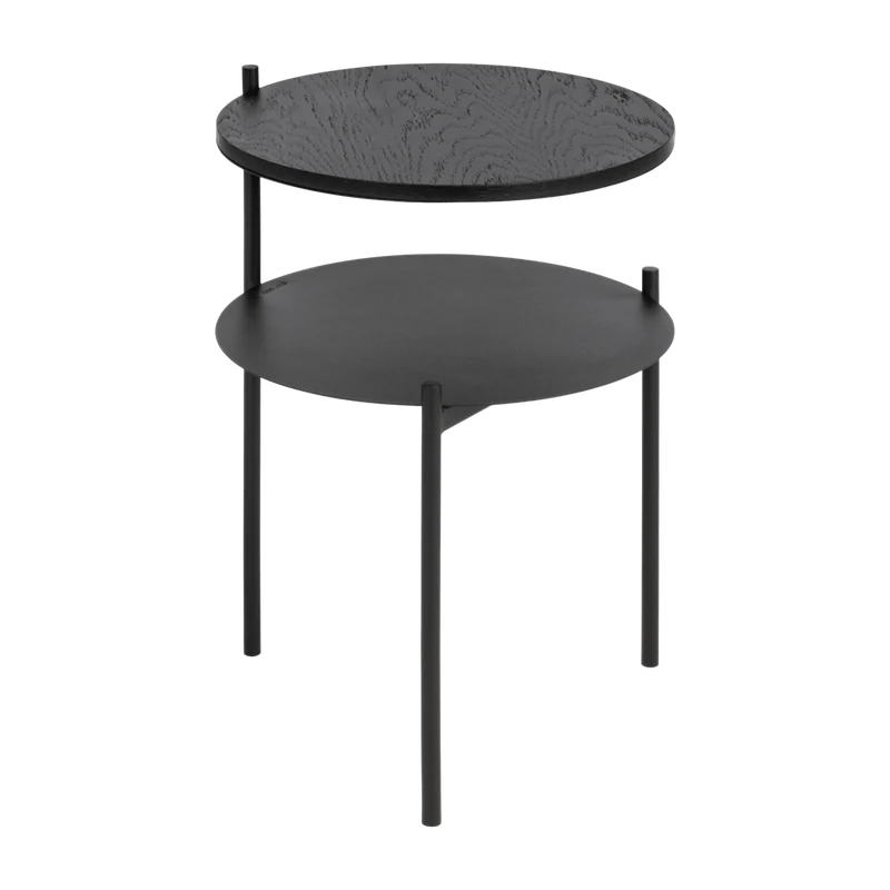 Table de chevet en chêne plaqué et acier noire Tu - noo.ma