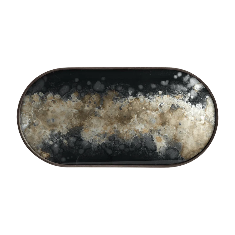 Plateau en verre Black Organic 71 x 36 cm - Ethnicraft Accessories