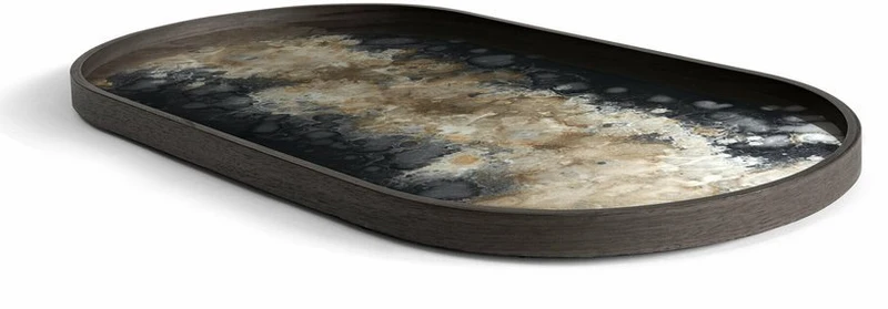Plateau en verre Black Organic 71 x 36 cm - Ethnicraft Accessories