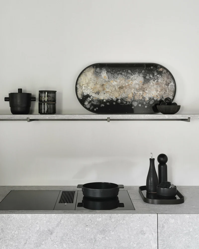 Plateau en verre Black Organic 71 x 36 cm - Ethnicraft Accessories