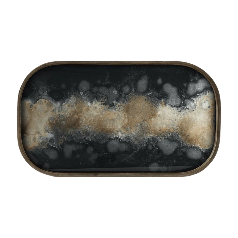 Vide-poches en verre Black Organic 42 x 24 cm - Ethnicraft Accessories