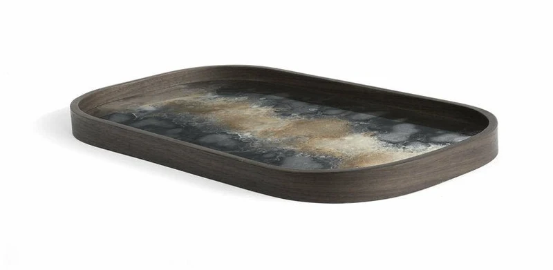 Vide-poches en verre Black Organic 42 x 24 cm - Ethnicraft Accessories