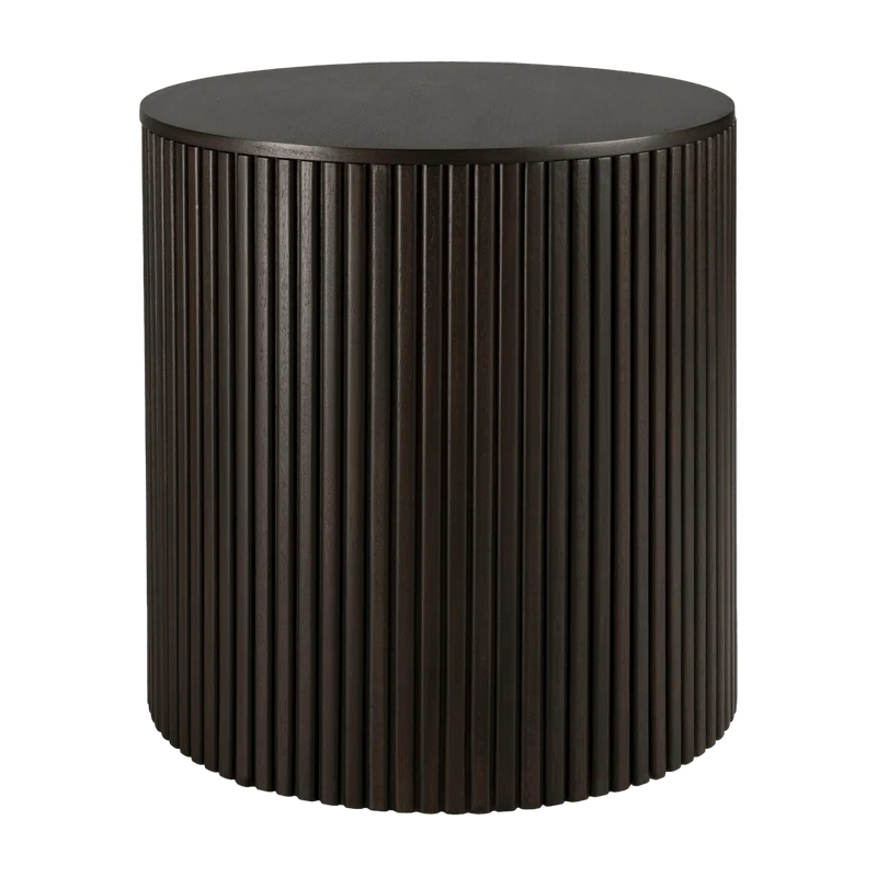 Table d'appoint ronde Roller Max noire en acajou - Ethnicraft Accessories