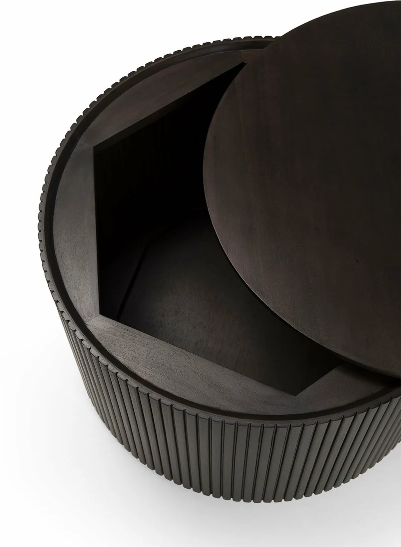 Table d'appoint ronde Roller Max noire en acajou - Ethnicraft Accessories