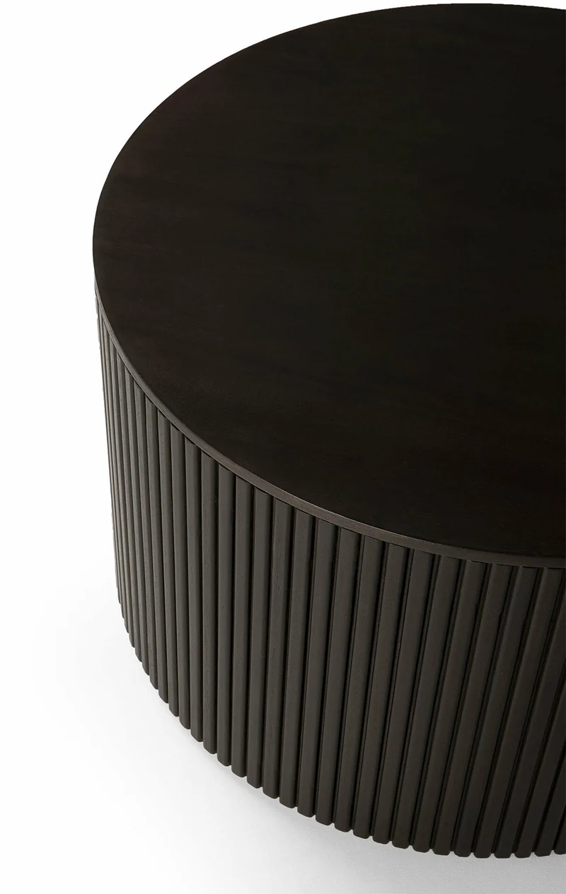 Table d'appoint ronde Roller Max noire en acajou - Ethnicraft Accessories