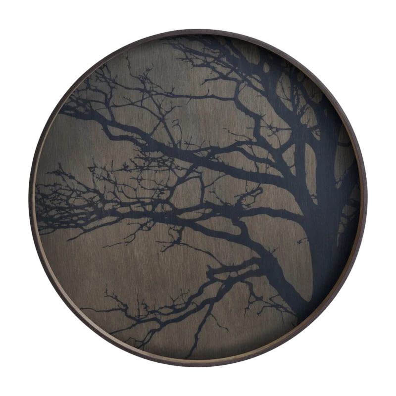 Plateau en bois rond Black Tree L - Ethnicraft