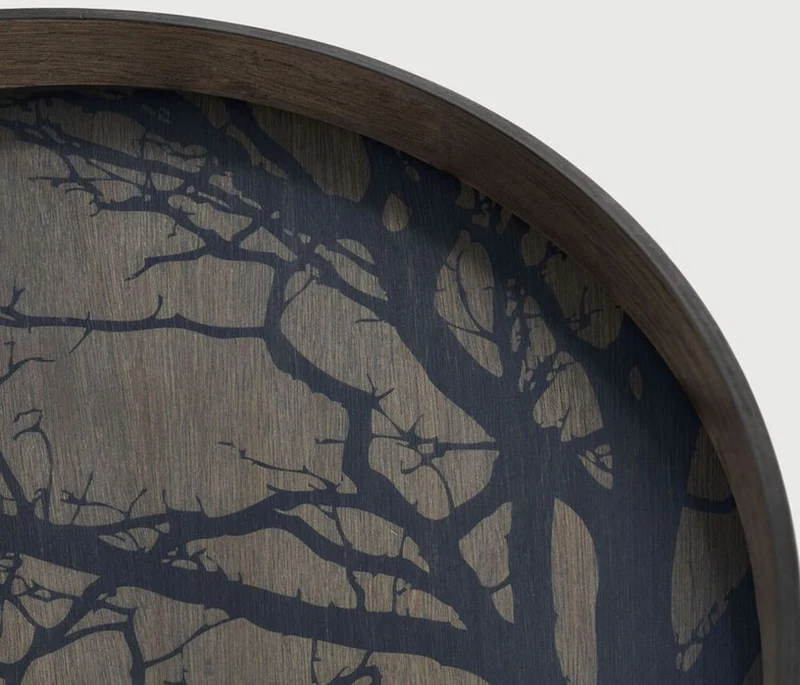 Plateau en bois rond Black Tree L - Ethnicraft