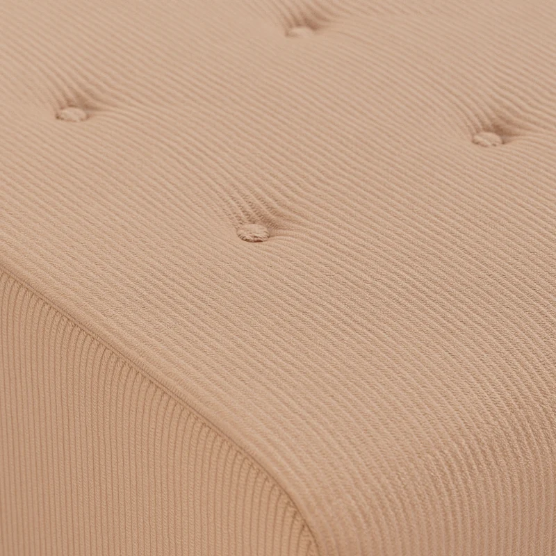 Repose-pieds en velours côtelé marron Vint - Hkliving