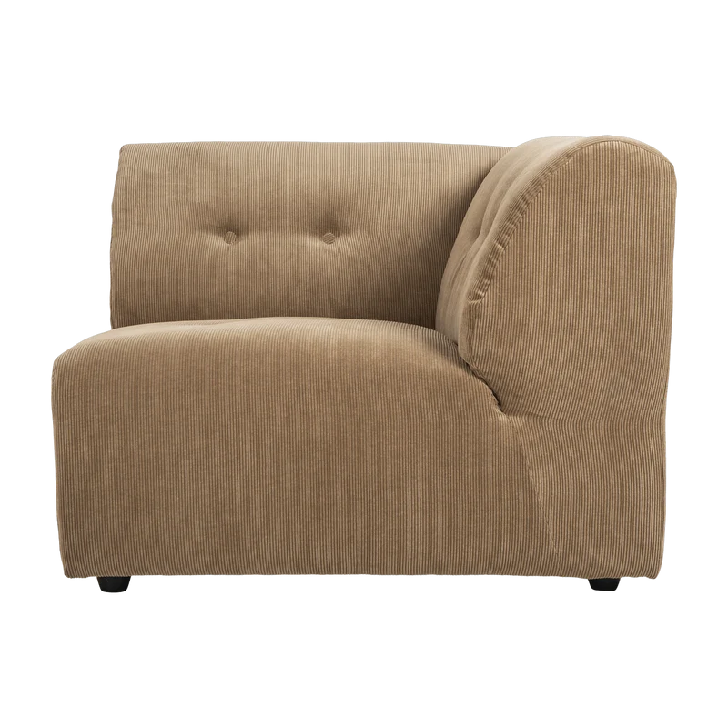 Module d'angle droit en velours côtelé marron Vint - Hkliving
