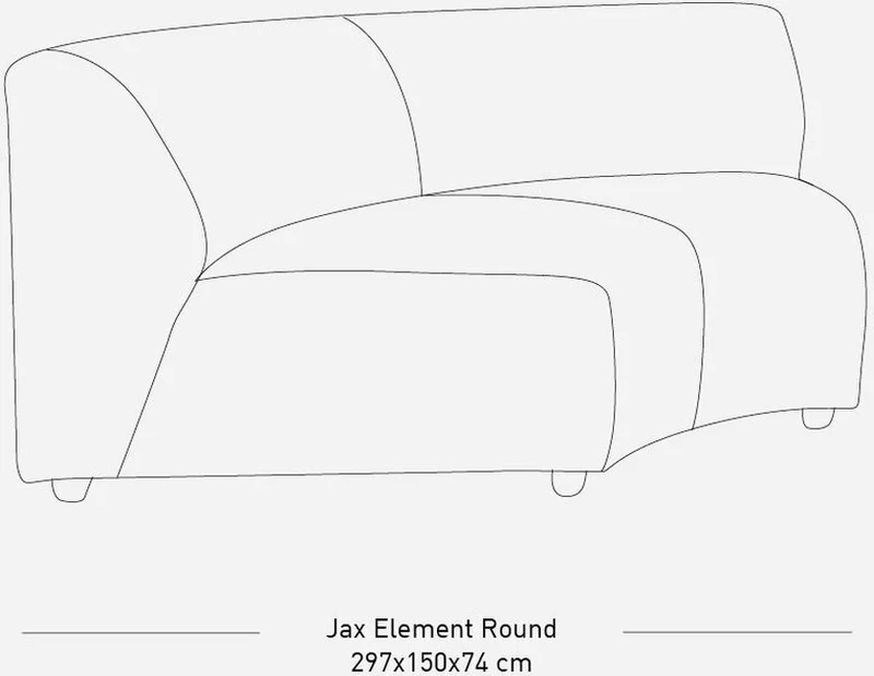 Module d'angle arrondi sneak gris clair Jax - Hkliving