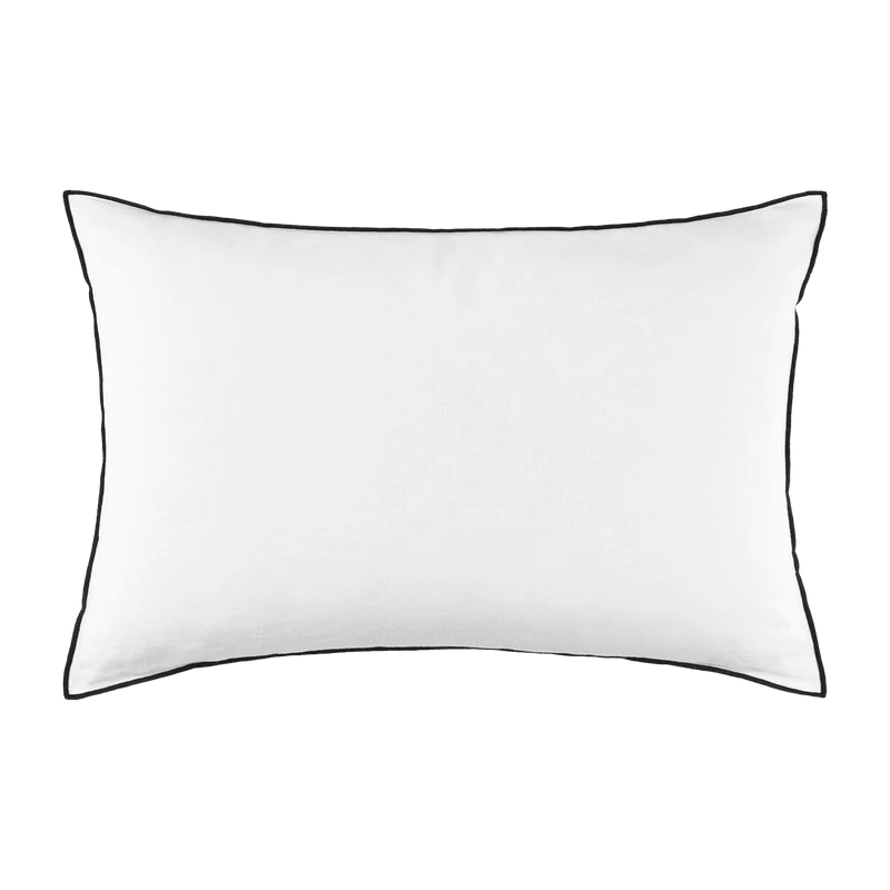 Housse De Coussin Carlina Blanc Et Bourdon Noir - Madura