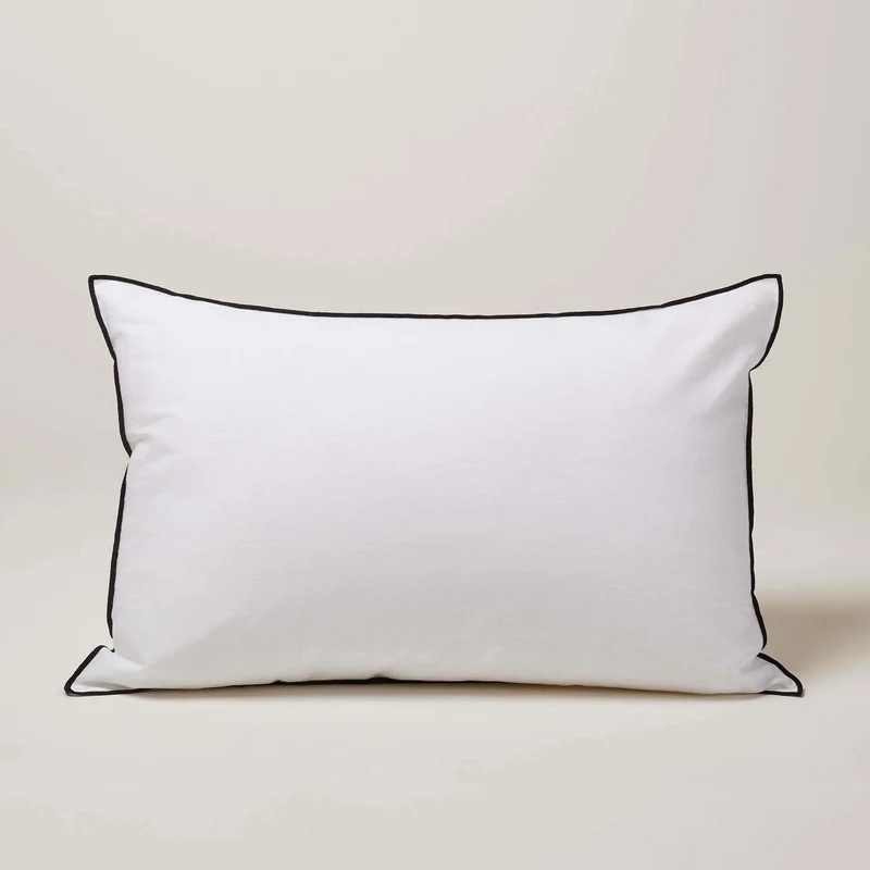Housse De Coussin Carlina Blanc Et Bourdon Noir - Madura
