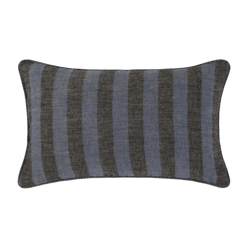 Housse De Coussin Tanguy Noir Et Bleu - Madura